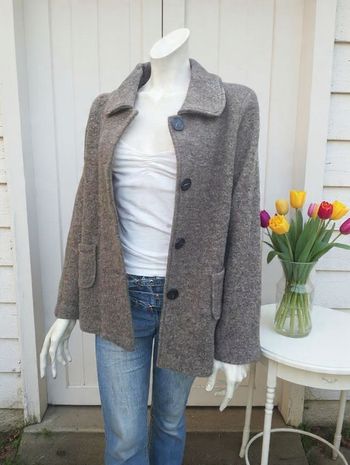 veste manteau marron marque C&A 100 % en laine taille M 38 / 40