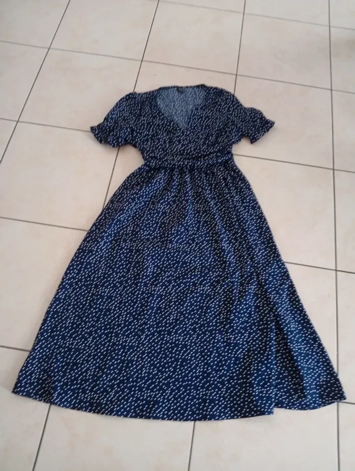 Robe longue à pois femme L