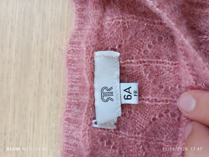 Magnifique pull rose La redoute taille 6 ans - photo numéro 3