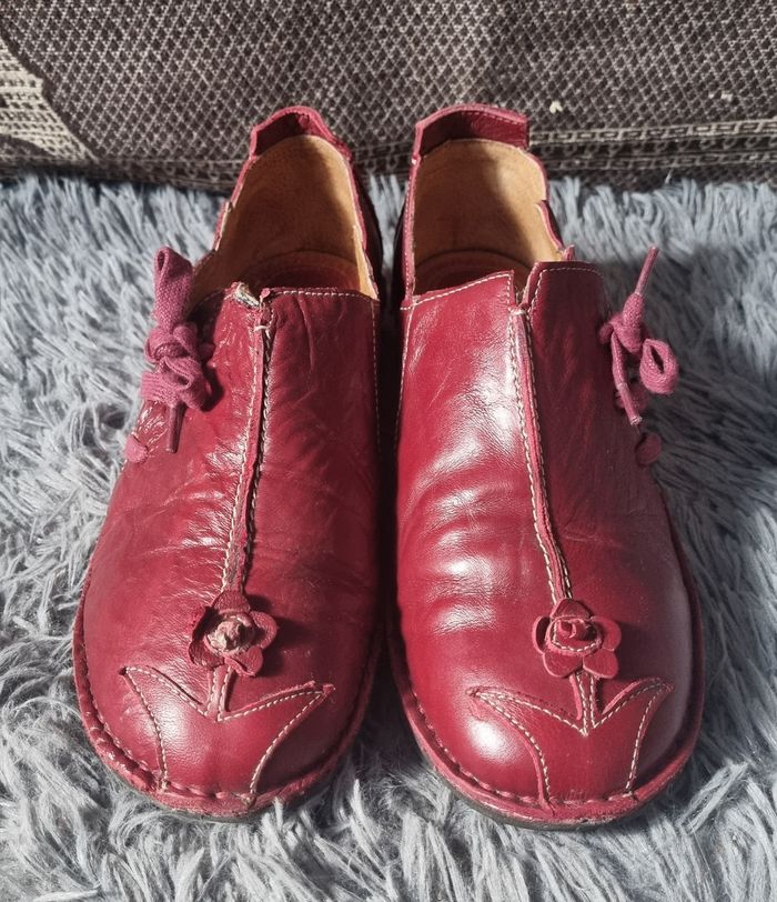 Chaussure cuir rouge bordeaux 40 - photo numéro 3