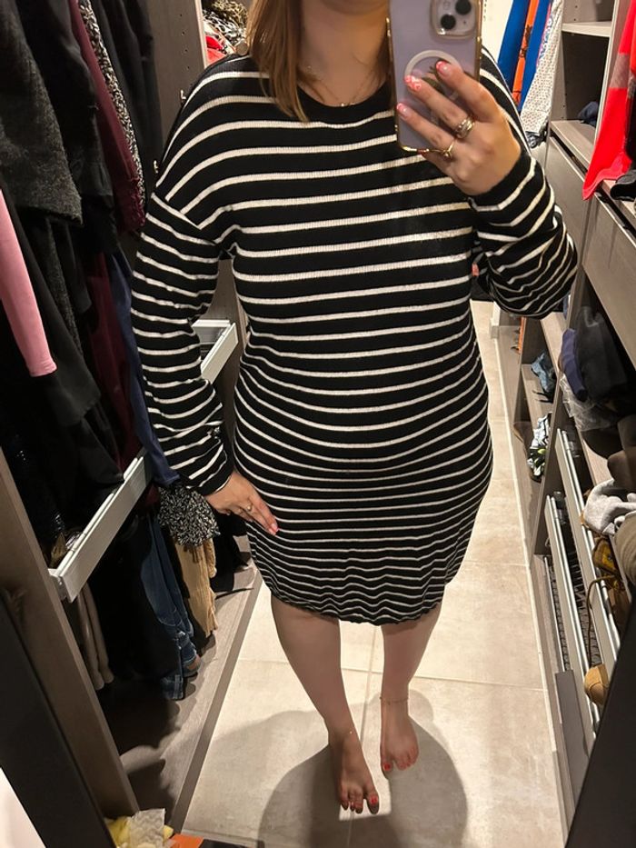 Robe pull rayés Camaïeu T44 - photo numéro 2