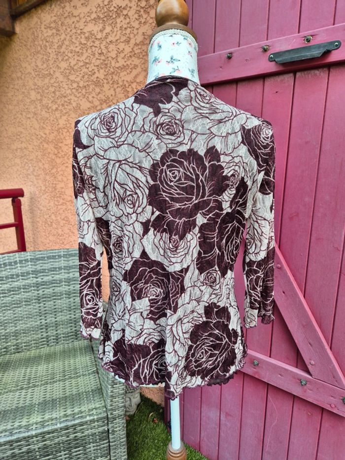 Chemisier / blouse imprimé à manches 3/4 T. 40/42 - photo numéro 4