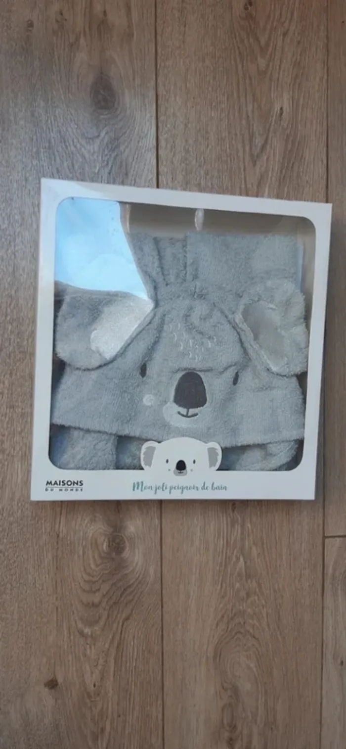 Peignoir de bain en éponge gris "koala" Maisons du Monde 2/4 ans en très bon état - photo numéro 4