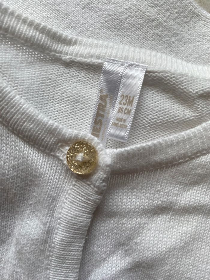 Lot de 2 gilets cardigans blanc fille 23 mois - photo numéro 9