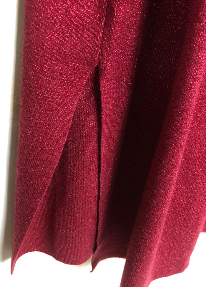 Robe fendue Bordeaux avec paillettes - photo numéro 4