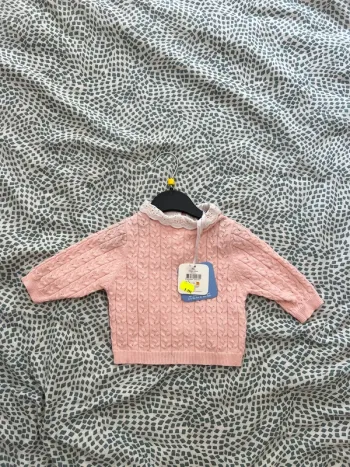 Petit pull rose 3 mois Mes petits Cailloux