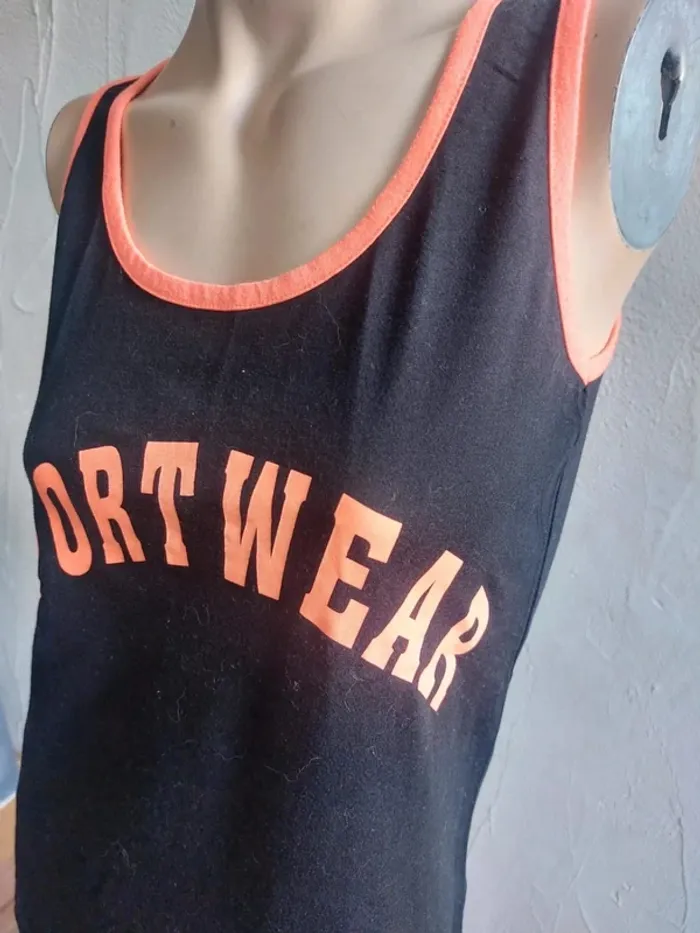 Débardeur Sportwear Noir et Orange Taille 38/40 - photo numéro 2