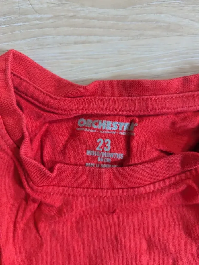 T-shirt manches courtes rouge Orchestra 23 mois - photo numéro 2