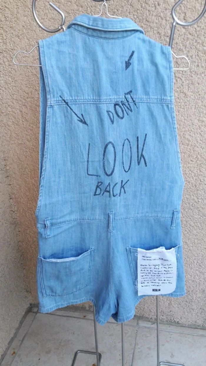 Combinaison short en jean - taille S - Zara - photo numéro 4