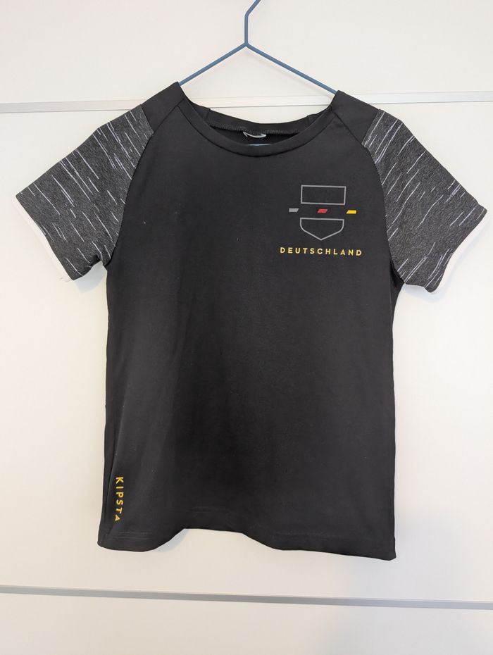 T-shirt de Sport Deutschland Allemagne Kipsta Noir/Gris 8 Ans
