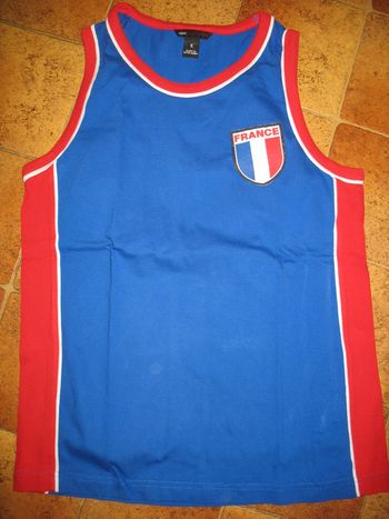 DÉBARDEUR BLEU ET ROUGE "H&M" - TAILLE S - n°01