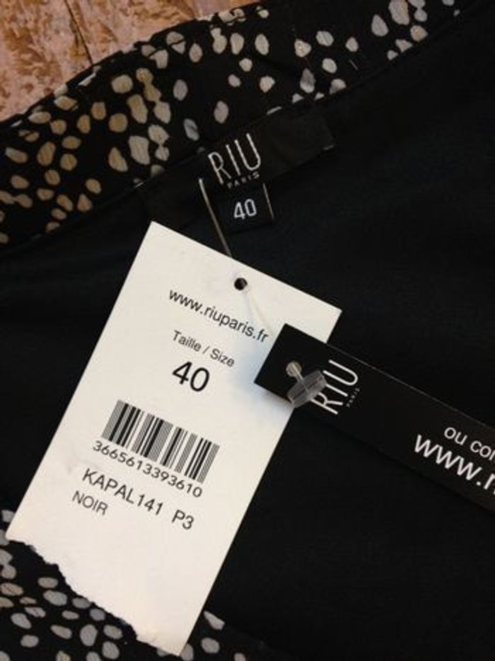Blouse ample à motifs - noir et blanc - taille L - look féminin - photo numéro 9