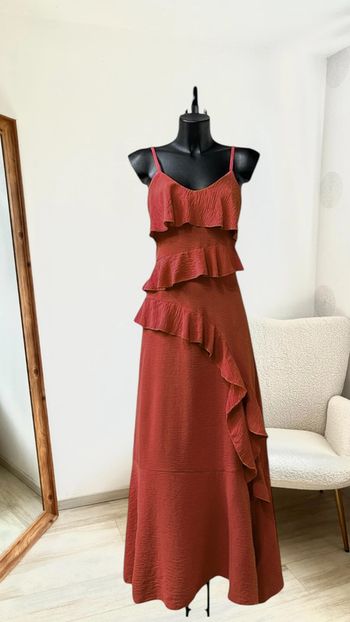 Robe taille unique avec fente couleur terracotta