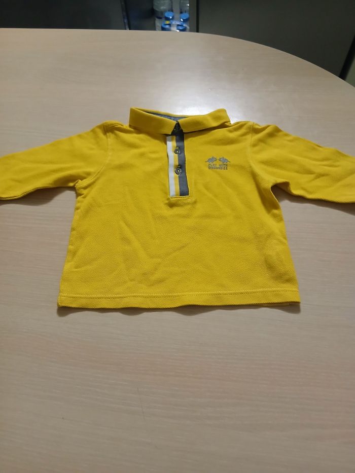 Polo longue manches en coton bebe taille 6 mois marque obaibi - photo numéro 4