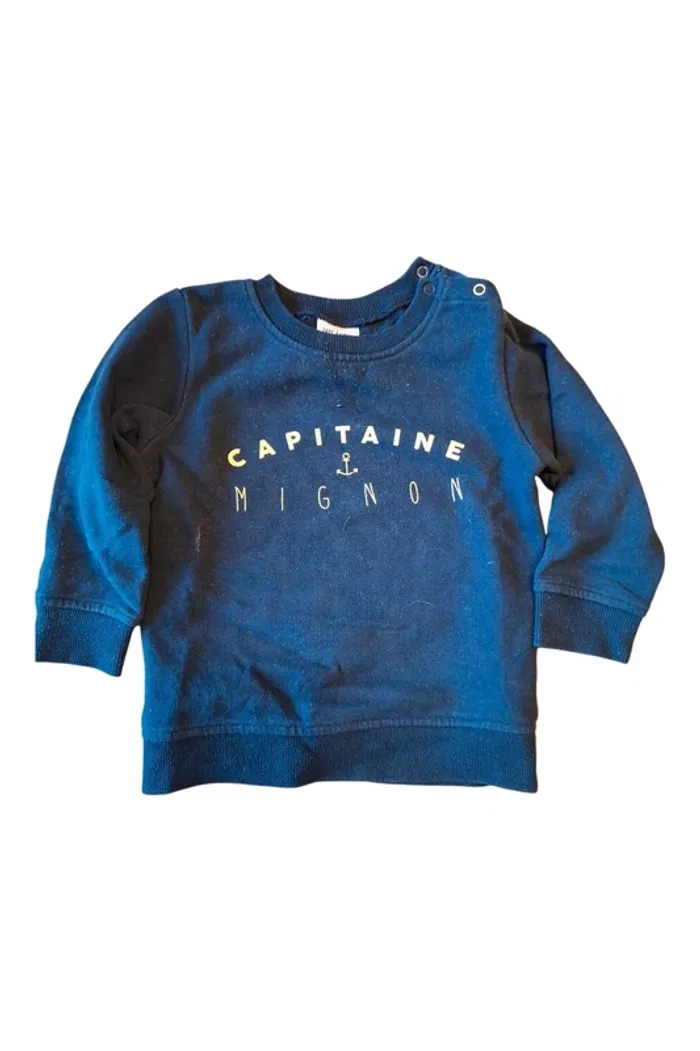 Sweat 18 mois tape à l'œil capitaine mignon