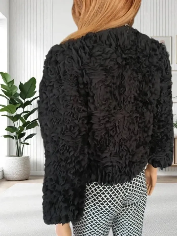 veste courte Vie ta Vie modéle frou frou fermeture au bas avec crochet - photo numéro 6
