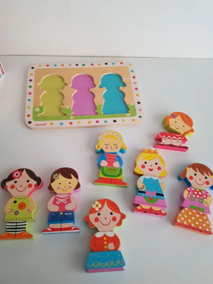Funny magnets princesse et Puzzle dolls en bois Janod - photo numéro 2