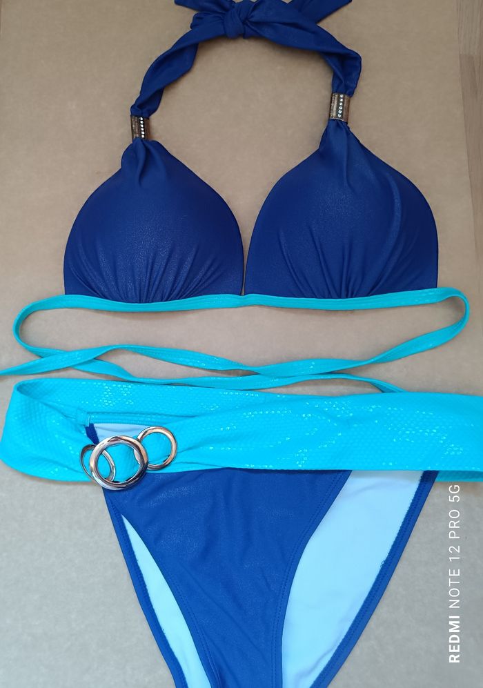 Maillot de bain bleu turquoise Rouge gorge T.L(40-42) - photo numéro 6