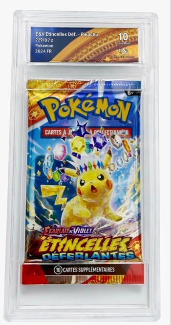 ⚡ Booster Pokémon gradé GEM MINT 10 ⚡ 💛 Pikachu – Étincelles Déferlantes (FR)