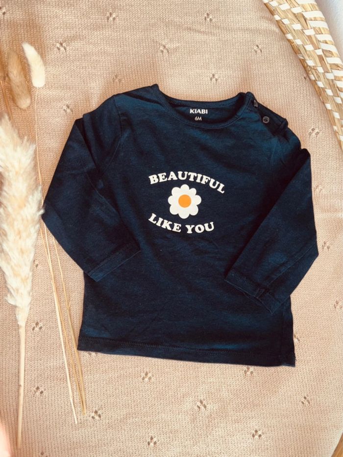 Lot de 2 t-shirt manche longue 6 mois - photo numéro 4