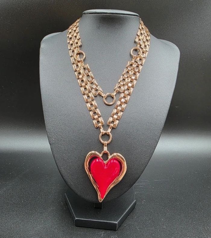 Collier double chaîne Coeur Neuf - photo numéro 3