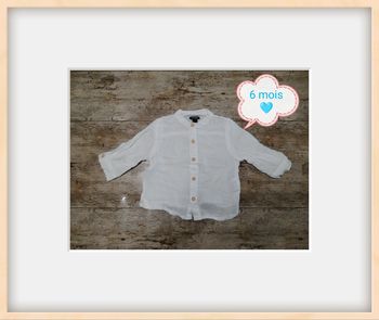 Jolie chemise en coton manches longues garçon 6 mois 68 cm