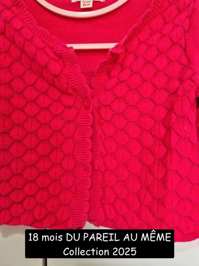 Collection 2025 Du pareil au même 18 mois 80 cm cardigan rose  gilet fille - photo numéro 3