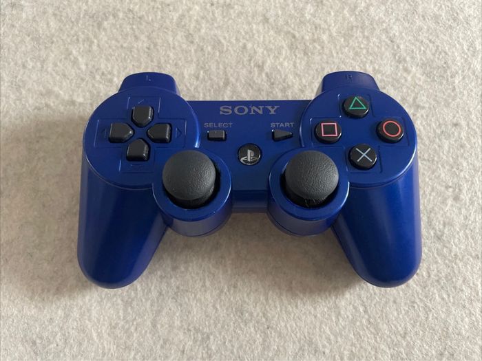 Manette PlayStation 3 PS3 Dualshock 3 Sixaxis 500 mA Officiel Très Bon État Bleu
