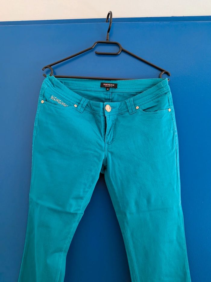 Pantalon Morgan turquoise - photo numéro 4