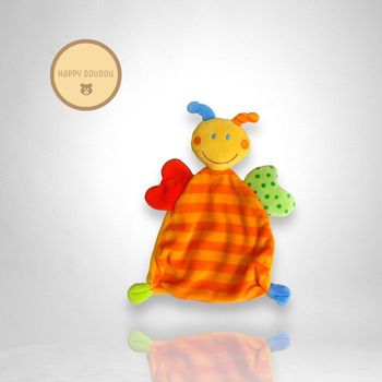 Doudou plat papillon orange c&a Baby Club DP300