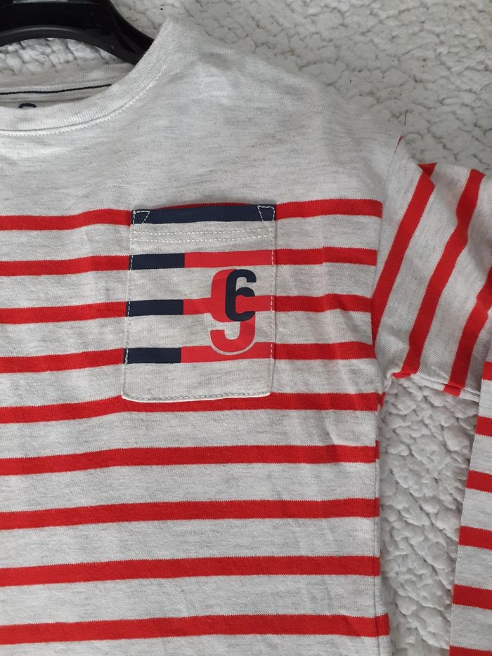 T-shirt rayé gris et rouge 4 ans Okaïdi - photo numéro 2