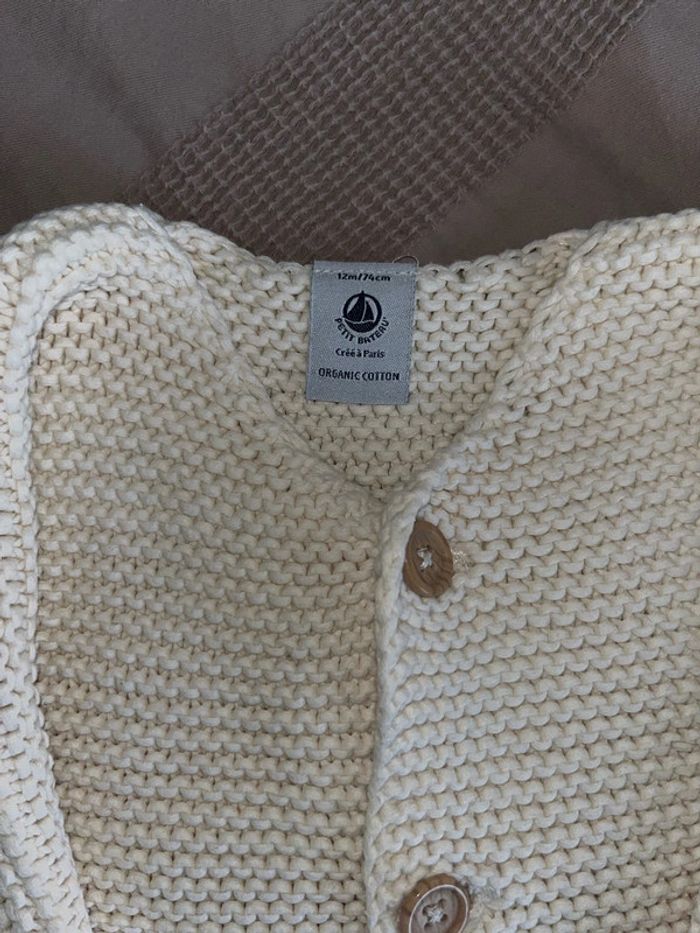 Gilet grosse maille Petit Bateau 12 mois 74cm - photo numéro 2