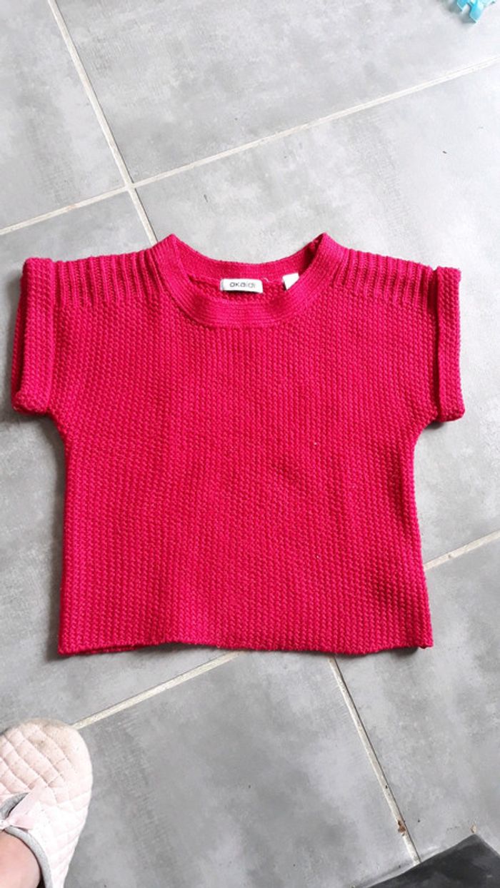 Pull manche courte okaidi taille 6 ans