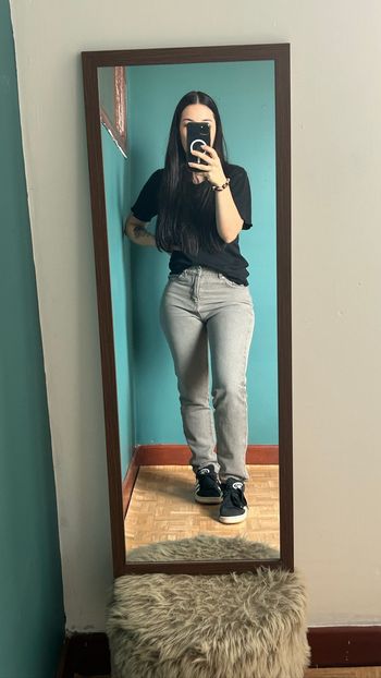 Jeans mom gris