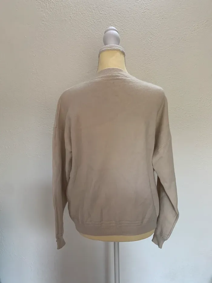 Pull beige col V – Sens Uniq – Taille L - photo numéro 3