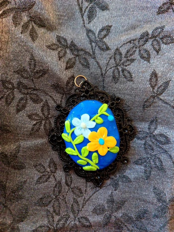 Magnifique pendentif médaillon style camé vintage - photo numéro 4