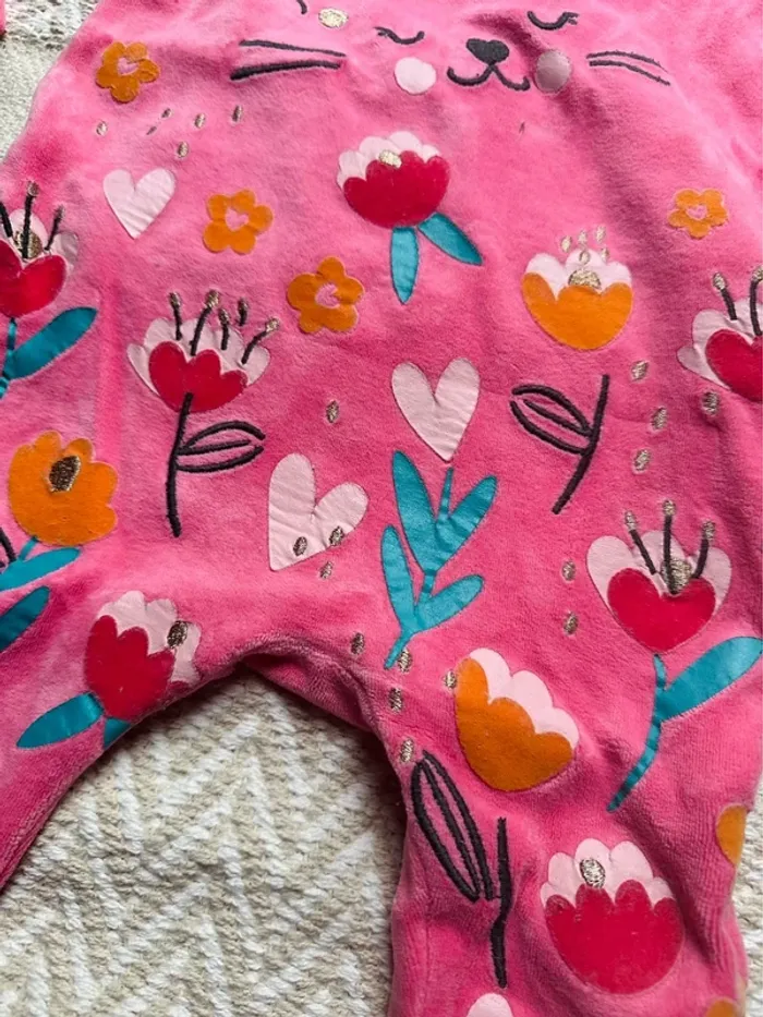Pyjama velours DPAM fuschia 18M - photo numéro 4