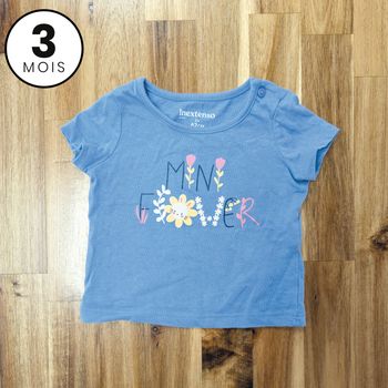 T-shirt manches courtes bleu 3 mois