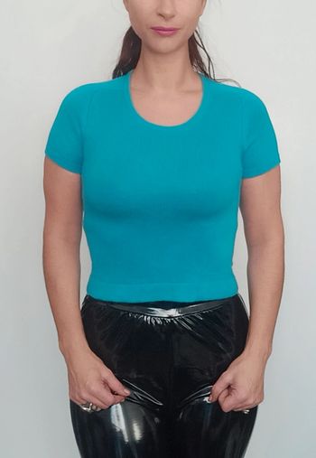 Petit pull manches courtes bleu taille 34/36