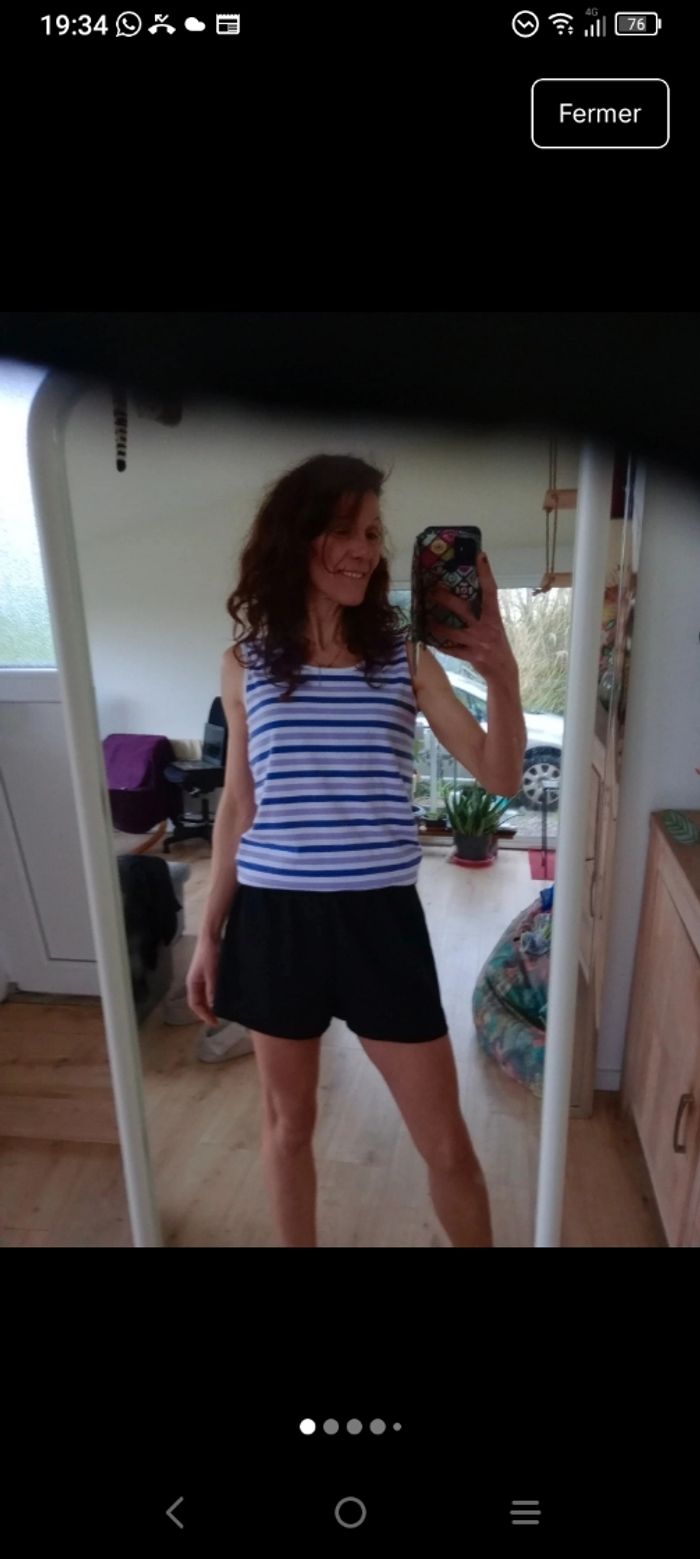 Débardeur femme L violet et bleu c81