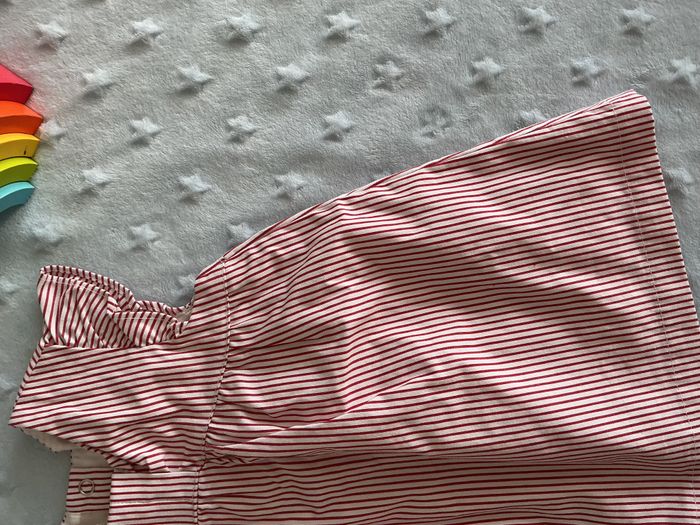 robe manches courtes rayée rouge et blanc doublée 9 mois chicco - photo numéro 5