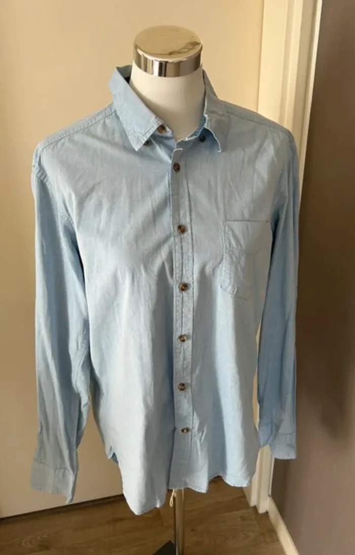 H&M, chemise bleue femme, taille M/38 coupe oversize - photo numéro 4