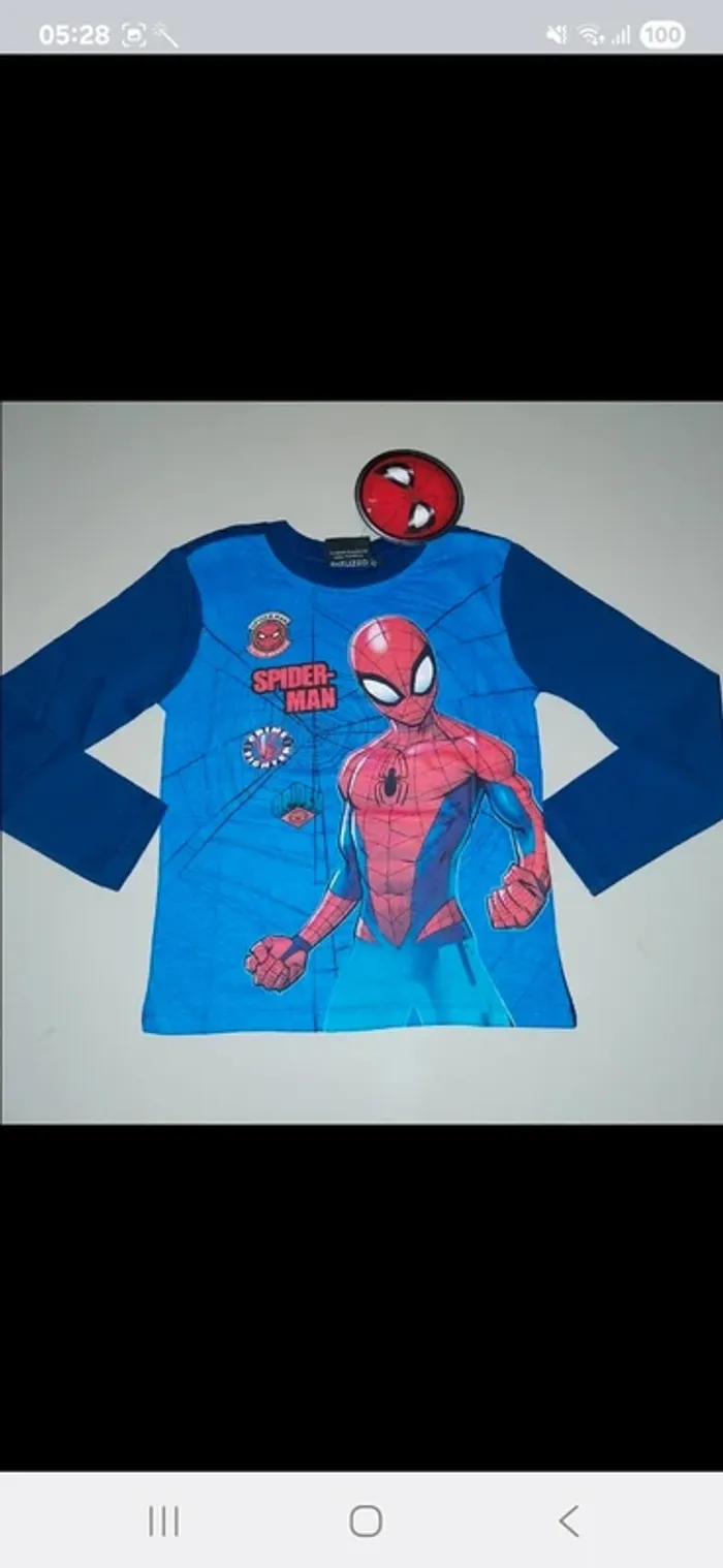 Tee shirt spidermann