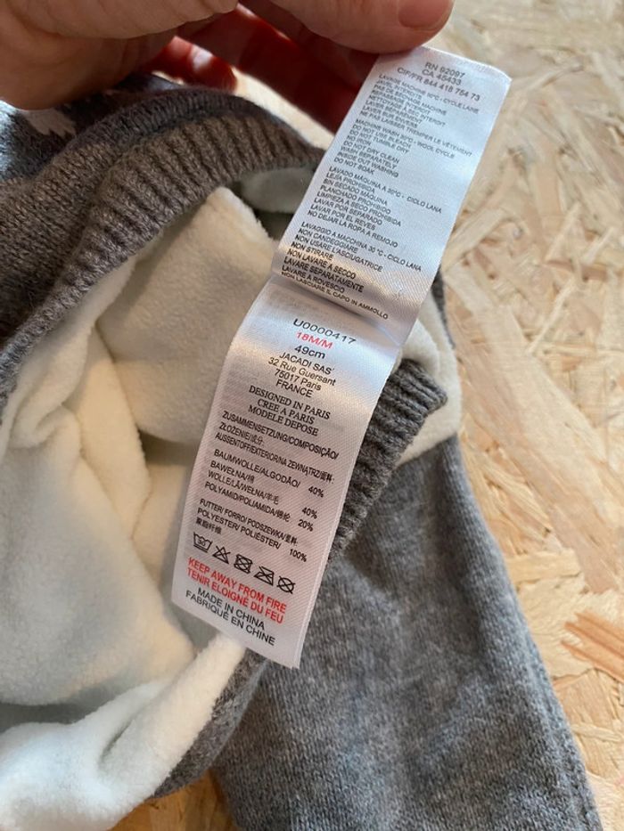 Bonnet écharpe Jacadi 18 mois neuf - photo numéro 4