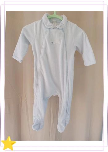 Pyjama velours bleu clair Obaibi 6mois 67cm