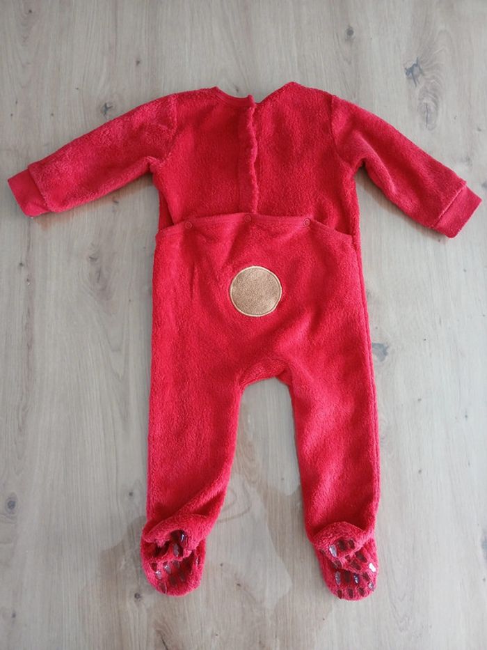 Pyjama bien chaud hiver bébé garçon rouge motif rennes 12 mois - Tex - photo numéro 2