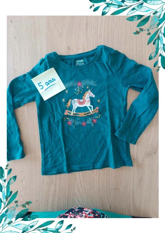 T-shirt manches longues 5 ans licorne Noël