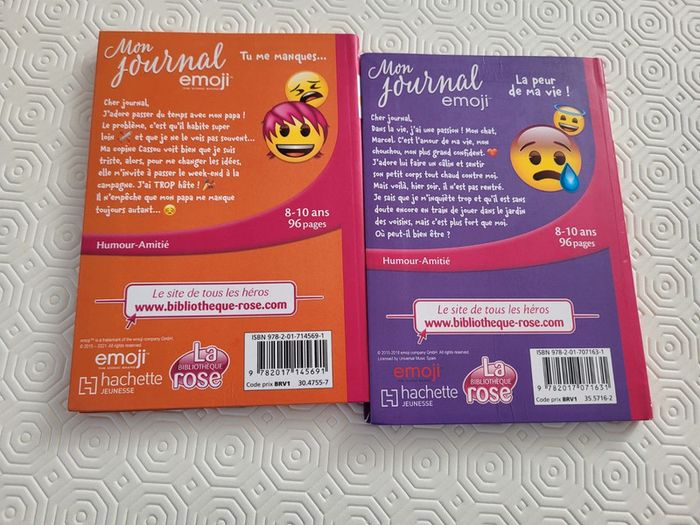 Lot 2 livres Mon journal Emoji - photo numéro 2