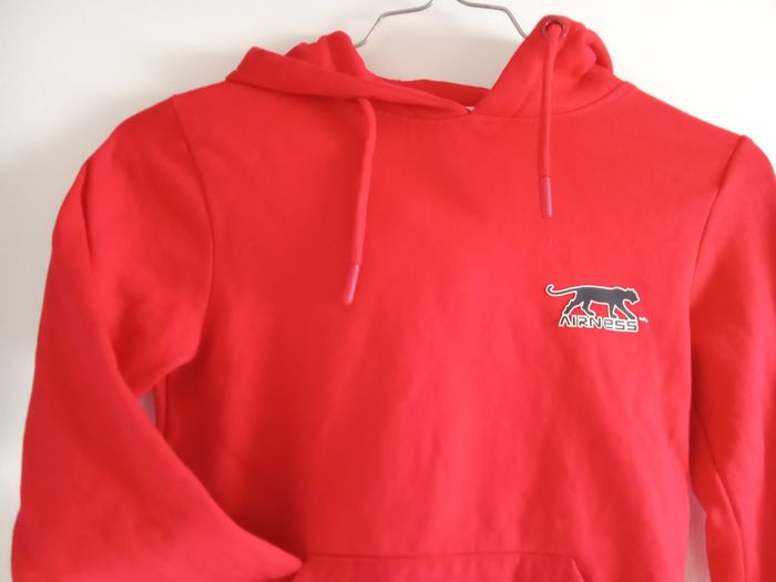 Sweat à capuche rouge garçon sport marque Airness en 8 ans, hiver - photo numéro 4