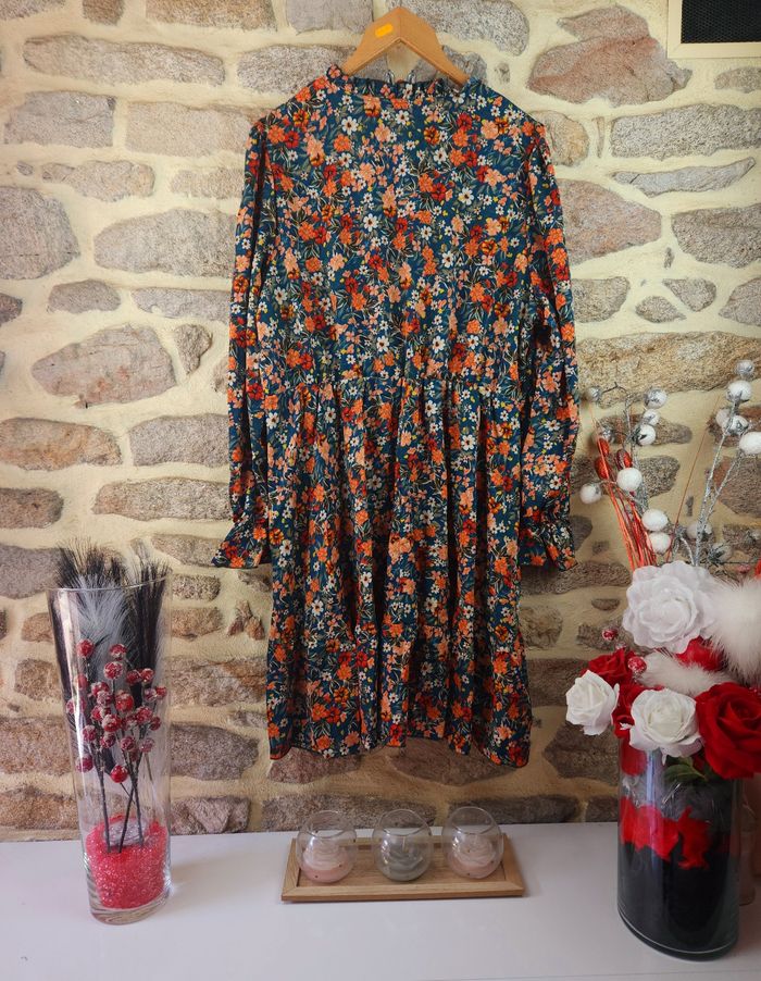 Robe manches longues vert et multicolore Femme taille 52 marque Boohoo 💎 - photo numéro 3